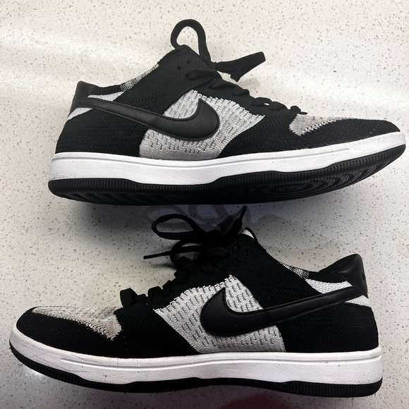 Nike Dunk Low Flyknit Men’s 10 Black White Wolf Grey - Picture 1 of 6